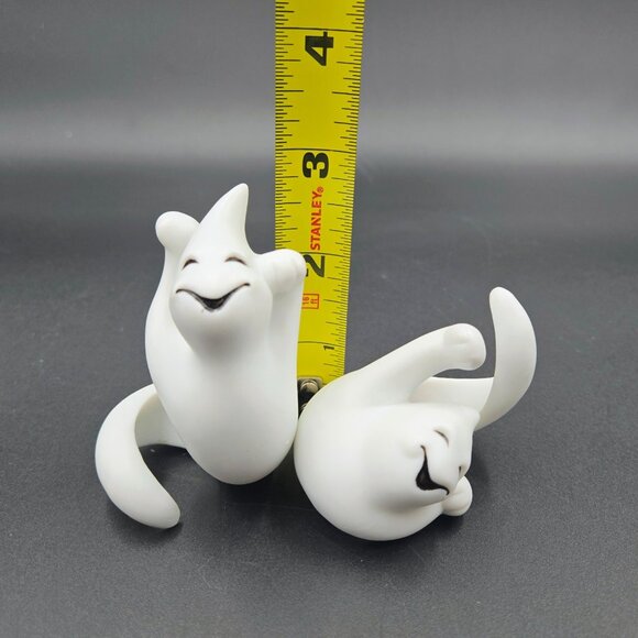 PartyLite Ghost Candle Huggers Halloween P7026 Taper Ceramic White Read - Picture 3 of 14